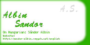 albin sandor business card